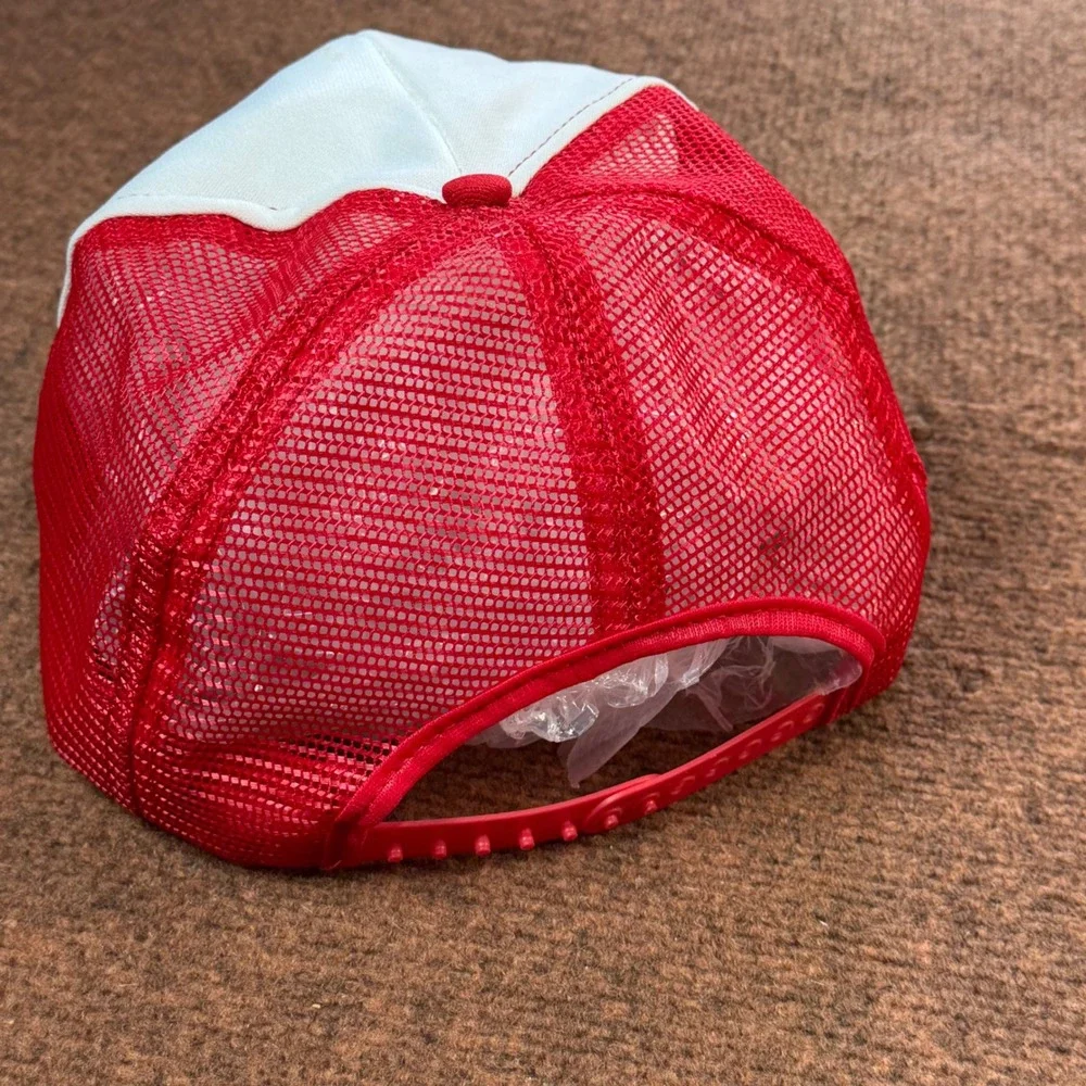 Vintage IDEA Inc Don Shaffer's Autos Trucker Hat Michigan Red White Snapback USA